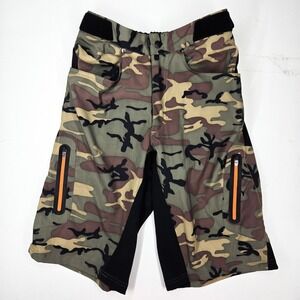 Zoic Trail Rider Shorts 1103E9CA Mens Small S‎ Green Camo Orange Zip Ether 12"